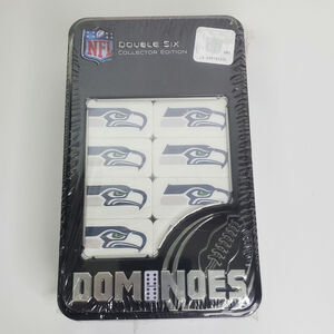 NFL Double Six Collector Edition Dominoes collectible tin box Seahawks
